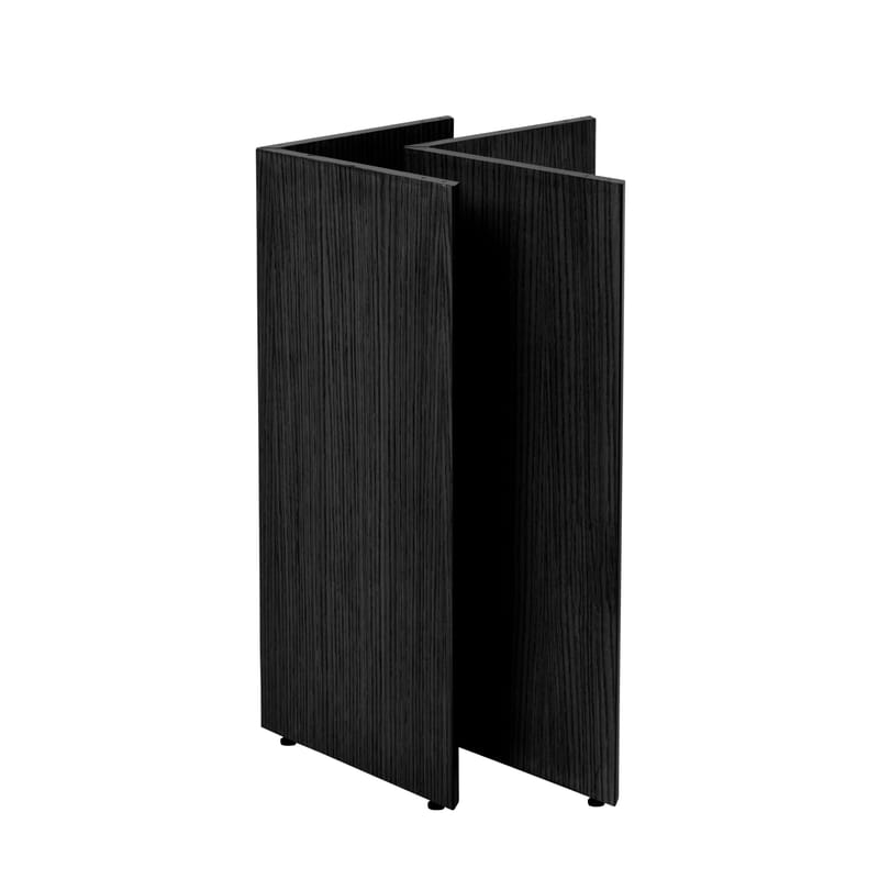 Mobilier - Tables - Paire de tréteaux Mingle Small bois noir / L 58 cm - Ferm Living - Noir - MDF plaqué chêne