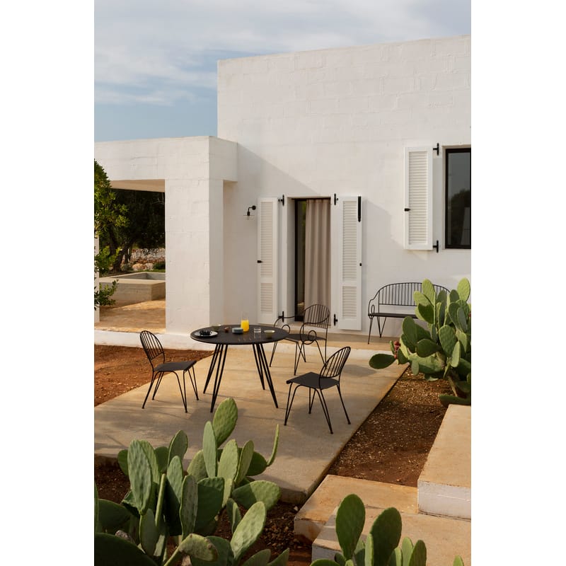 Brown metal sales patio table