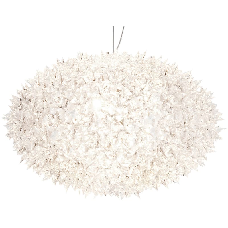 Luminaire - Suspensions - Suspension Big Bloom plastique blanc / Ø 80 cm - Kartell - Blanc opaque - Polycarbonate