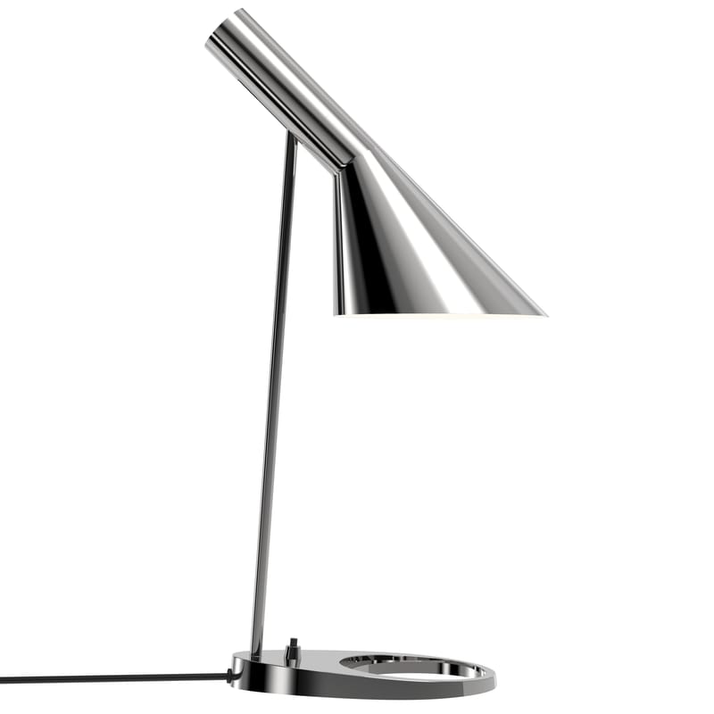 Lighting - Table Lamps - AJ Table lamp metal / H 56 cm - Orientable / Arne Jacobsen, 1957 - Louis Poulsen - Polished stainless steel - Stainless steel