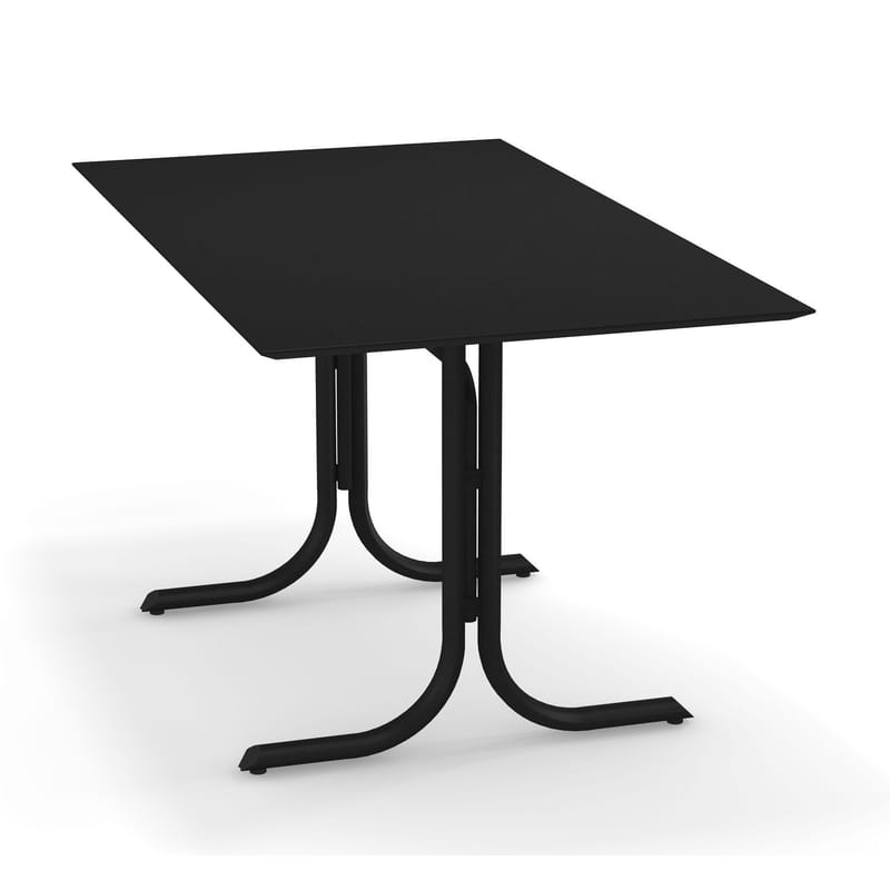 Jardin - Tables de jardin - Table pliante System métal noir / 80 x 140 cm - Emu - Noir - Acier peint galvanisé