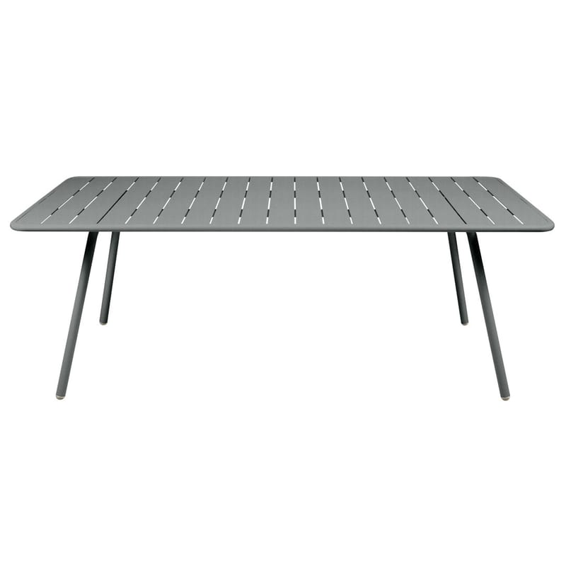Jardin - Tables de jardin - Table rectangulaire Luxembourg métal gris / 8 personnes - 207 x 100 cm - Aluminium - Fermob - Gris lapilli - Aluminium laqué