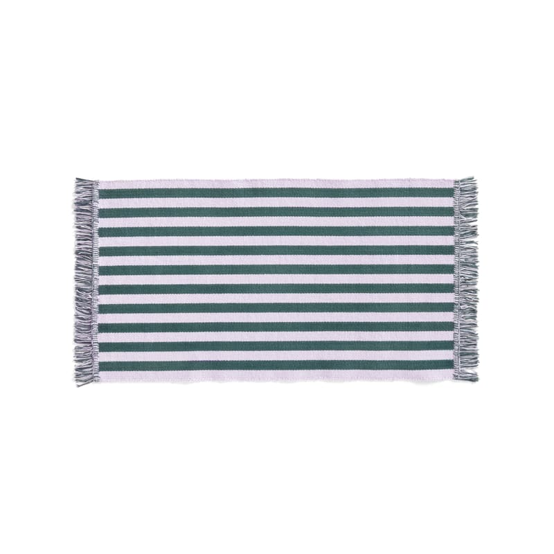 Décoration - Pour les enfants - Tapis Stripes and stripes  vert / 95 x 52 cm - Coton - Hay - Vert & lavande - Coton