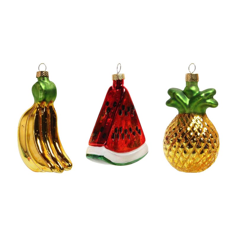 La boutique de Noël - Nouveautés de Noël - Boule de Noël Fruits verre multicolore / Set de 3 - & klevering - Multicolore - Verre