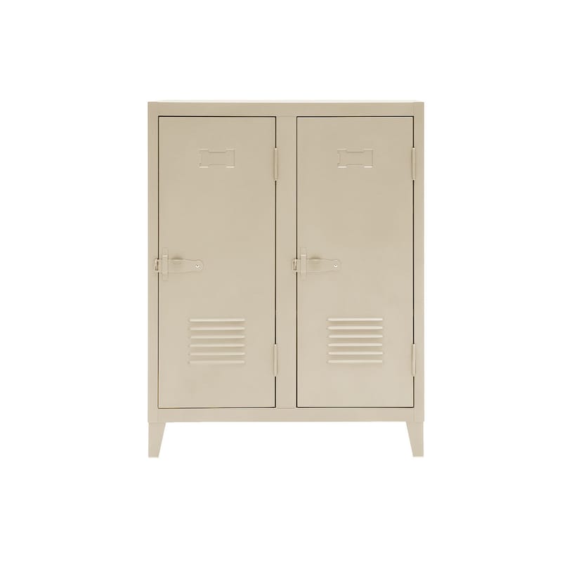 Mobilier - Mobilier Kids - Buffet Vestiaire B2 bas métal blanc / 2 portes - L 80 x H 102 cm - Tolix - Ivoire (mat fine texture) - Acier laqué