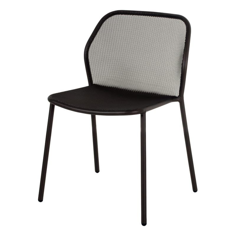 Mobilier - Chaises, fauteuils de salle à manger - Chaise empilable Darwin métal noir - Emu - Noir - Acier verni