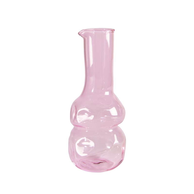 Tisch und Küche - Karaffen - Karaffe Clay glas rosa / Ø 9.5 x H 23 cm / 0.8 L - & klevering - Rosa - Glas