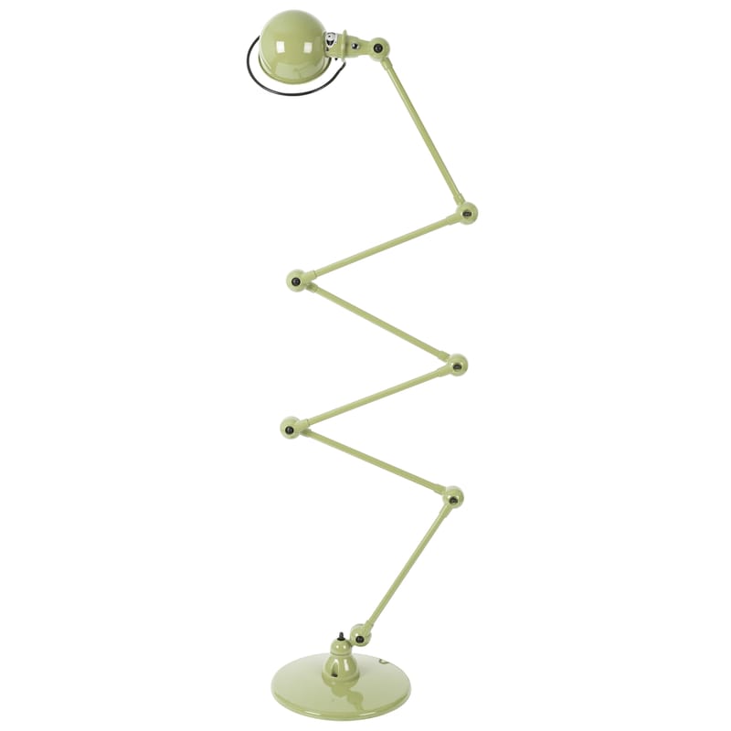 Luminaire - Lampadaires - Lampadaire Loft Zigzag métal vert / 6 bras - H max 240 cm - Jieldé - Kaki brillant - Acier inoxydable