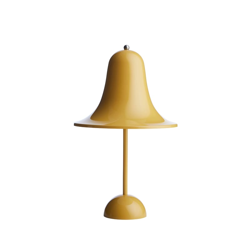 Décoration - Pour les enfants - Lampe sans fil rechargeable Pantop Portable LED plastique jaune / Verner Panton (1980) - Verpan - Jaune - Polycarbonate peint