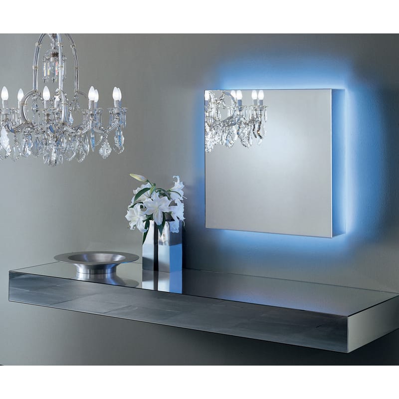 Mobilier - Miroirs - Miroir lumineux I Massi verre miroir / 103 x 103 cm - Glas Italia - Carré - Verre