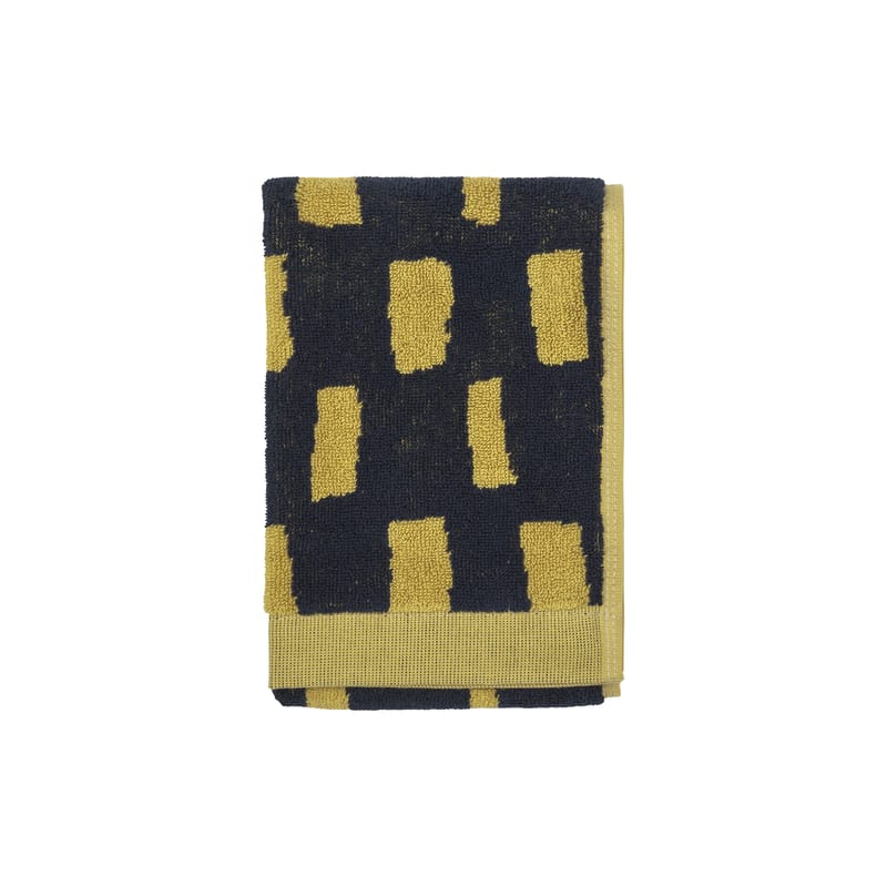 Tendances - Petits prix - Serviette de toilette Iso Noppa tissu jaune / 30 x 50 cm - Marimekko - Iso Noppa / Jaune, noir - Coton éponge