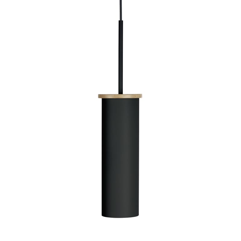 Éco Design - Production locale - Suspension Medas métal noir / Ø 10 cm - EASY LIGHT by Carpyen  - Graphite - Hêtre, Métal laqué