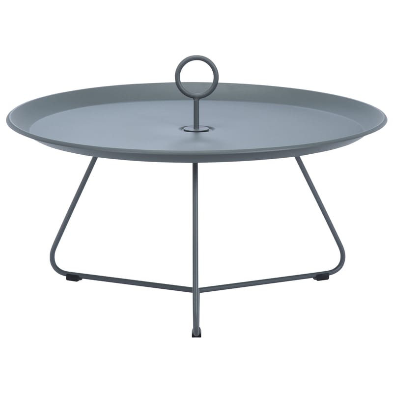 Mobilier - Tables basses - Table basse Eyelet Large métal gris / Ø 70 x H 35 cm - Houe - Gris foncé - Métal laqué époxy