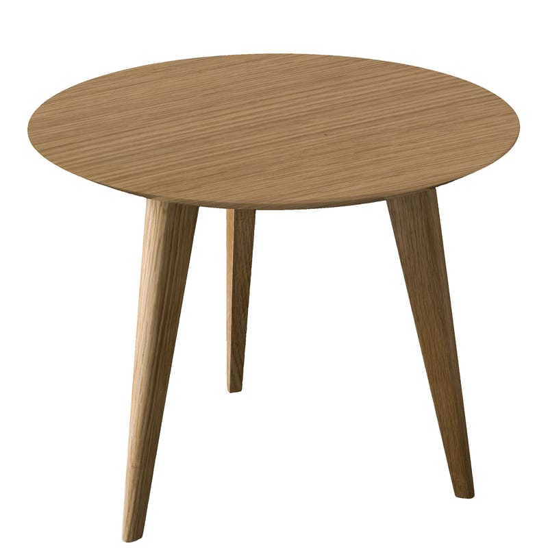 Mobilier - Tables basses - Table basse Lalinde Ronde Large bois naturel /Ø 55 cm - Sentou Edition - Chêne / Pieds chêne - Chêne verni, MDF