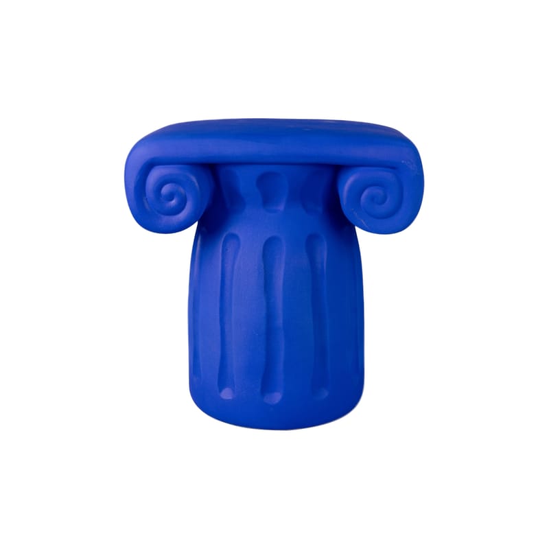 Mobilier - Tables basses - Table d\'appoint Magna Graecia - Capitello céramique bleu / 44 x 29 x H 45 cm / Terre cuite - Seletti - Bleu cobalt - Terre cuite