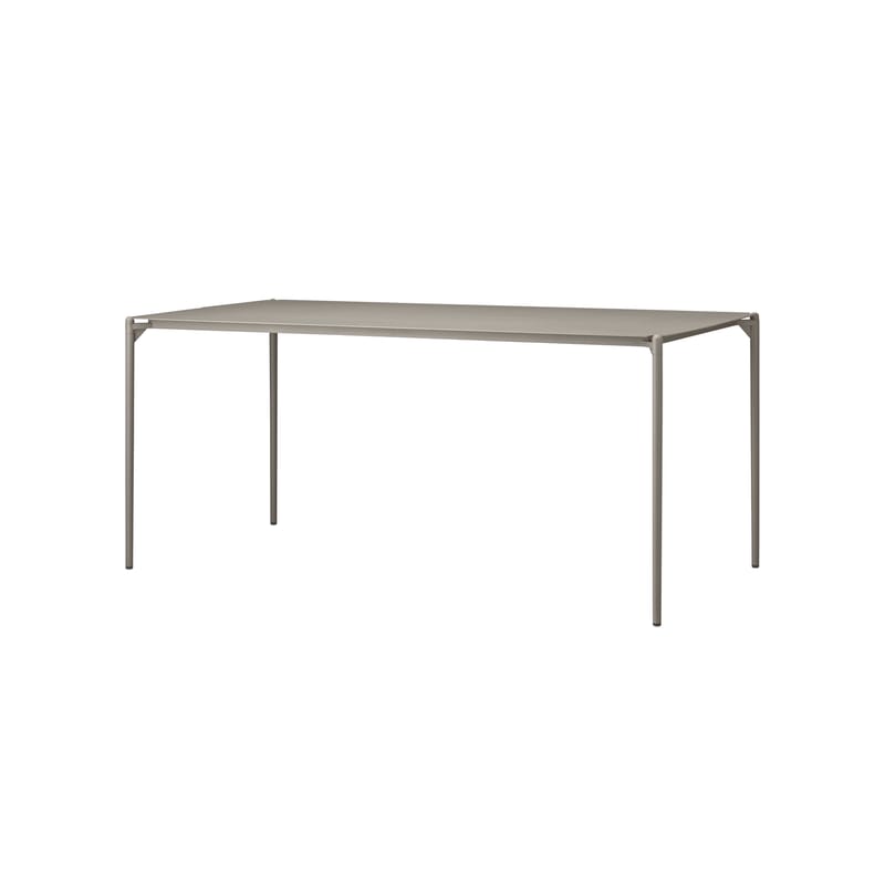 Jardin - Tables de jardin - Table rectangulaire Novo métal beige / 160 x 80 cm - AYTM - Taupe - Acier revêtement poudre, Aluminium revêtement poudre