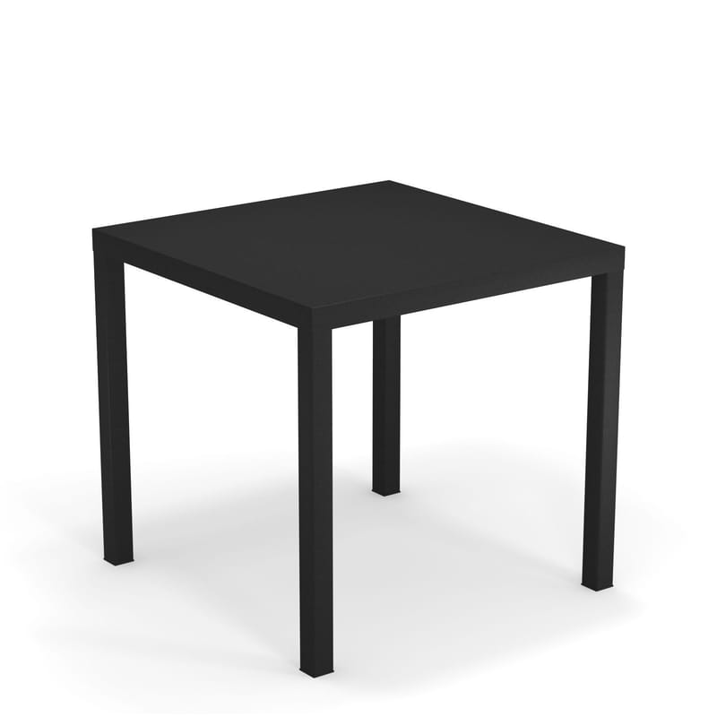 Outdoor - Tavoli  - Tavolo quadrato Nova metallo nero / Metallo - 80 x 80 cm - Emu - Nero - Acciaio verniciato