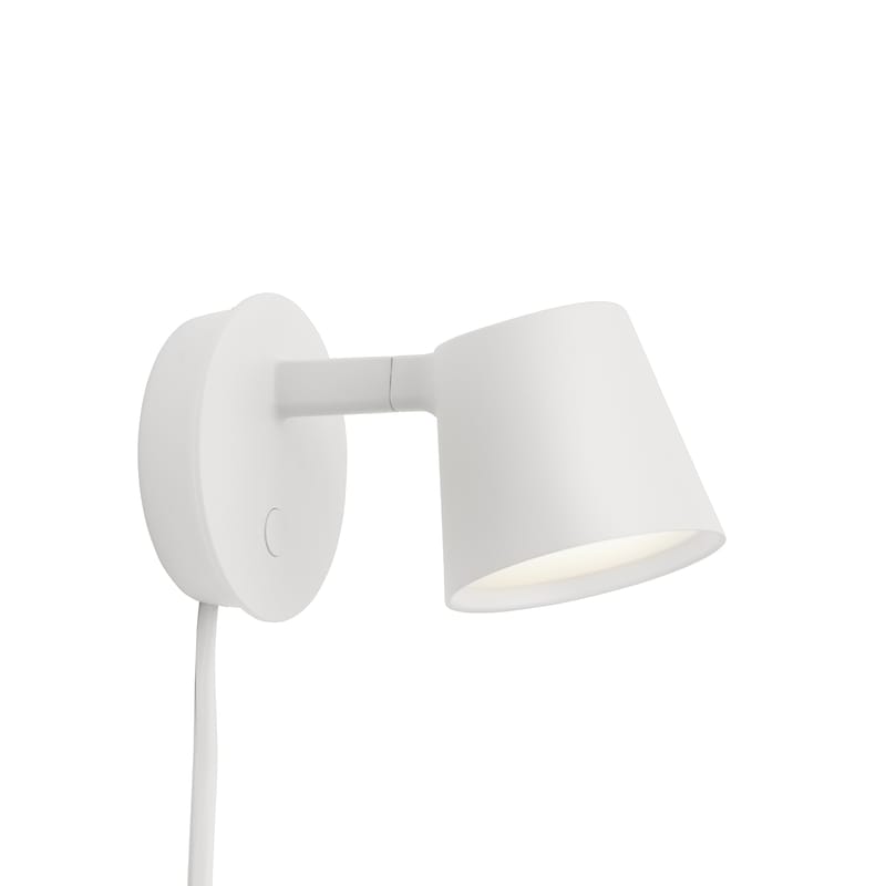 Luminaire - Appliques - Applique avec prise Tip LED métal blanc / Orientable - Variateur - Muuto - Blanc - Aluminium