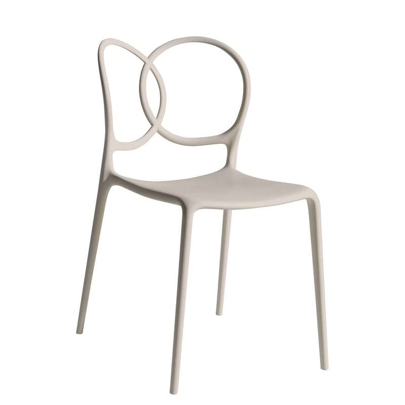Mobilier - Chaises, fauteuils de salle à manger - Chaise empilable Sissi plastique rose Outdoor - Driade - Rose pâle - Fibre de verre, Polyéthylène, Polypropylène