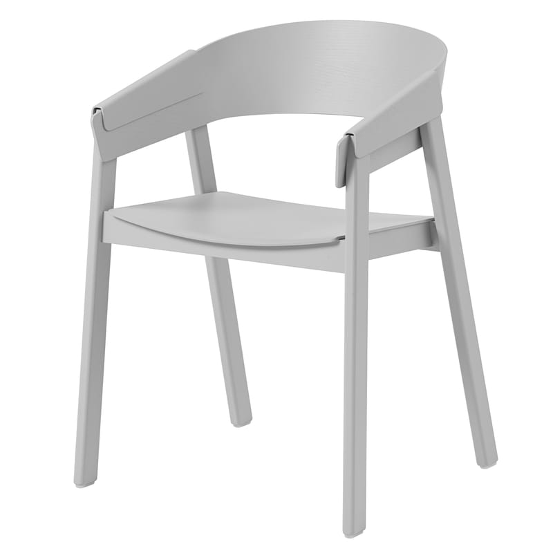 Mobilier - Chaises, fauteuils de salle à manger - Fauteuil Cover bois gris - Muuto - Gris - Contreplaqué de frêne, Frêne massif