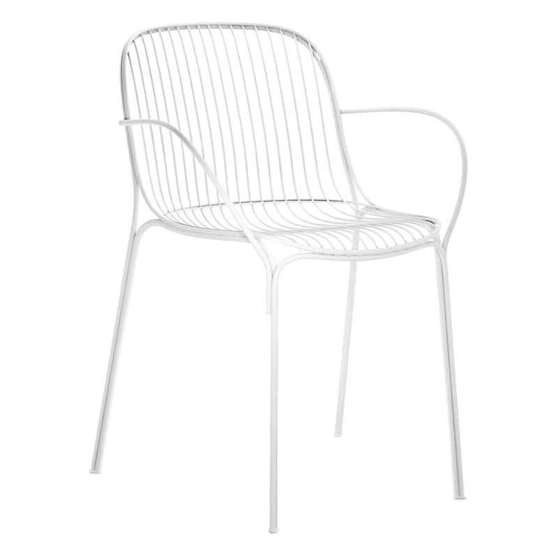 Mobilier - Chaises, fauteuils de salle à manger - Fauteuil HiRay métal blanc - Kartell - Blanc - Acier galvanisé peint