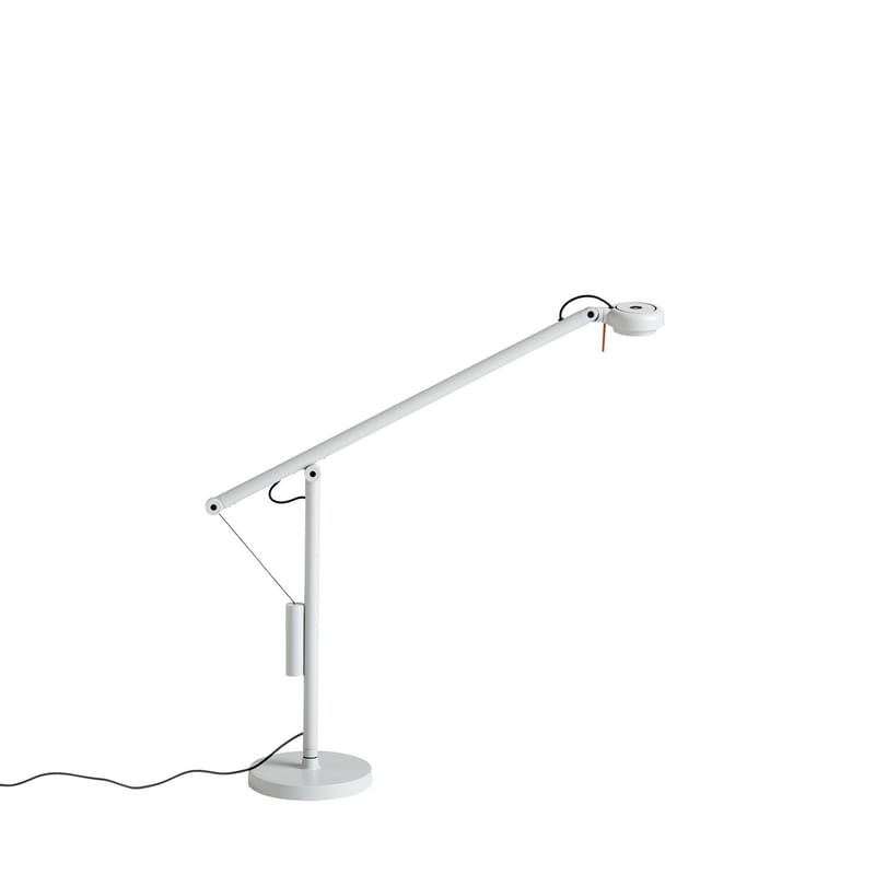 Luminaire - Lampes de table - Lampe de table Fifty-Fifty Mini métal gris / Orientable - H 45 cm - Hay - Gris cendré - Acier laqué époxy, Aluminium, Fonte de sable, Mousse, Silicone