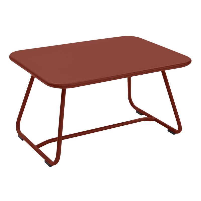Mobilier - Tables basses - Table basse Sixties métal rouge / 76 x 55 cm - Fermob - Ocre rouge - Acier laqué