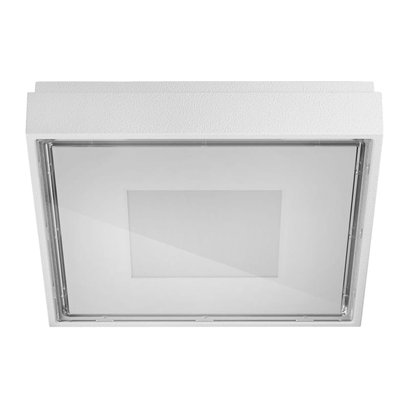 Luminaire - Appliques - Applique d\'extérieur Box métal blanc / Plafonnier - LED - 11 x 11 cm - Panzeri - Blanc - Aluminium, Thermoplastique