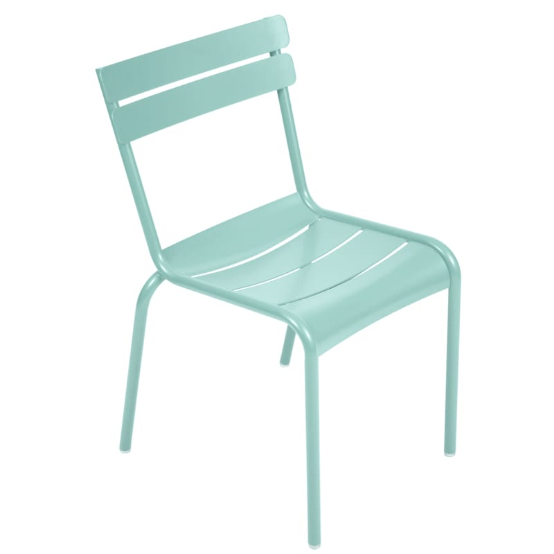 Mobilier - Chaises, fauteuils de salle à manger - Chaise empilable Luxembourg métal bleu / Aluminium - Fermob - Bleu Lagune - Aluminium laqué