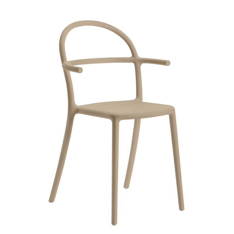 Mobilier - Chaises, fauteuils de salle à manger - Fauteuil empilable Generic C plastique beige - Kartell - Tourterelle - Prolypopylène