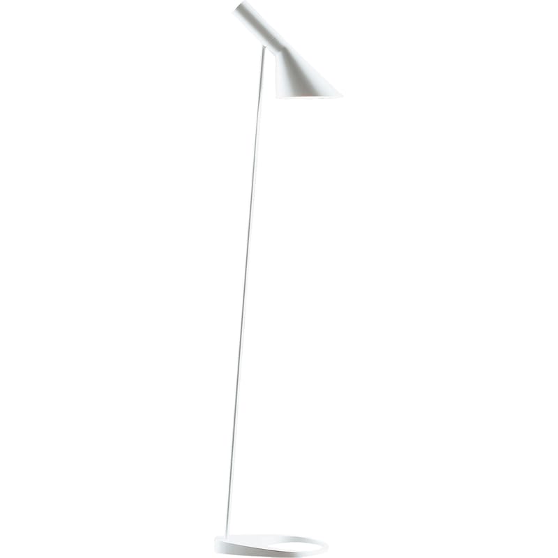 Luminaire - Lampadaires - Lampadaire AJ métal blanc / H 130 cm - Orientable / Arne Jacobsen, 1957 - Louis Poulsen - Blanc - Acier, Fonte de zinc