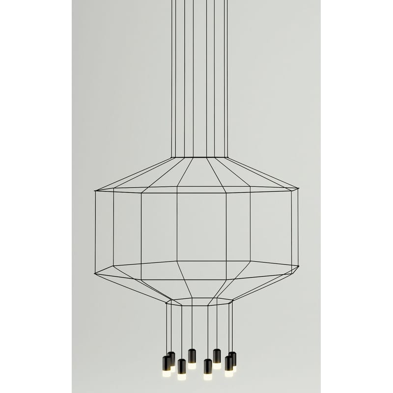 Luminaire - Suspensions - Suspension Wireflow tissu noir /  Ø 120 cm x H 62,5 cm - Arik Levy, 2013 - Vibia - Noir - Métal laqué, Teflon, Tissu, Verre