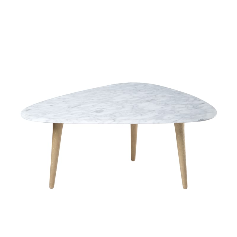 Mobilier - Tables basses - Table basse Small pierre blanc bois naturel / Marbre - 85 x 53 cm - RED Edition - Marbre blanc / Chêne - Chêne massif, Marbre