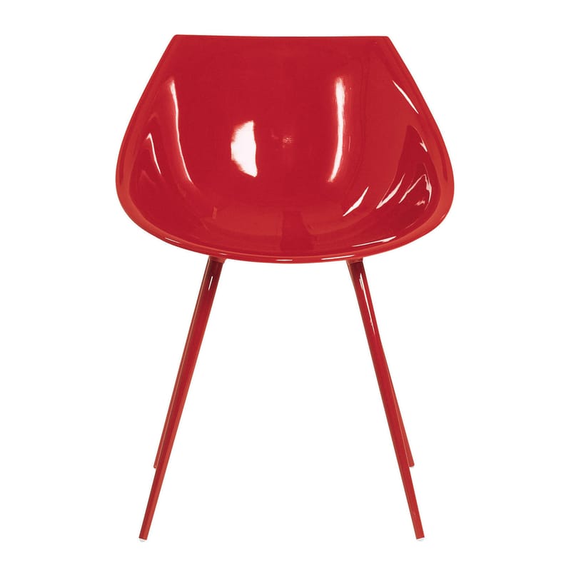 Furniture - Chairs - Lago Armchair plastic material red Lacquered polyurethan & metal legs - Driade - Red - Lacquered aluminium, Lacquered polyurethane