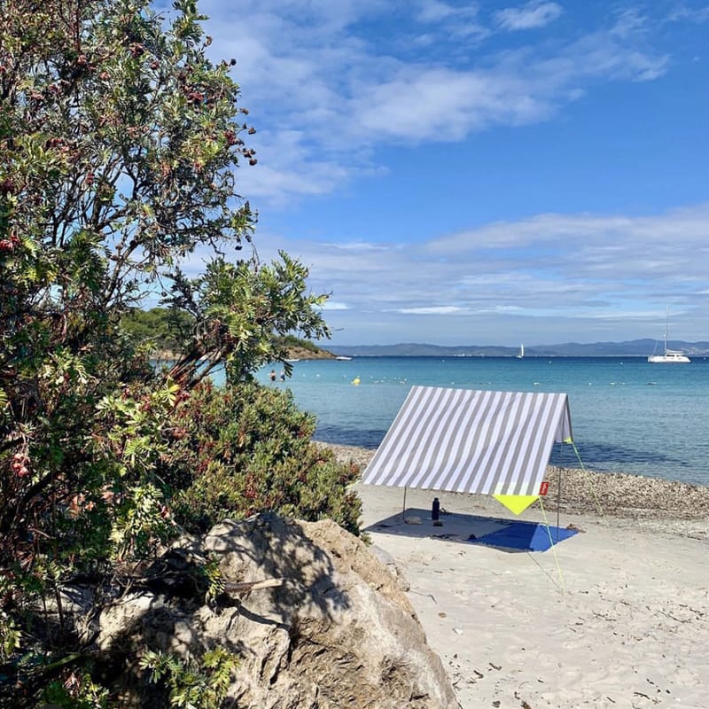 Striped beach tent cheap