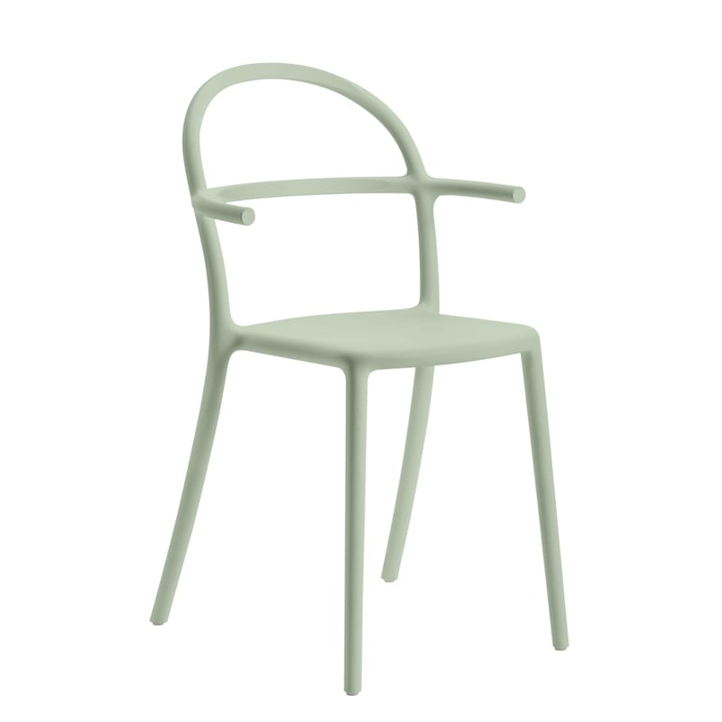 Mobilier - Chaises, fauteuils de salle à manger - Fauteuil empilable Generic C plastique vert - Kartell - Vert sauge - Prolypopylène