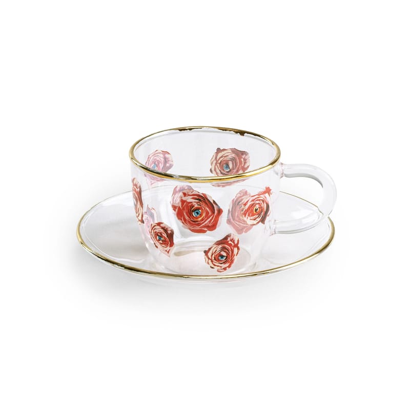 Tisch und Küche - Tassen und Becher - Kaffeetasse Toiletpaper - Roses glas bunt - Seletti - Rosen - Borosilikatglas