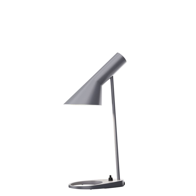 Luminaire - Lampes de table - Lampe de table AJ Mini métal gris / H 43 cm - Orientable / Arne Jacobsen, 1957 - Louis Poulsen - Gris foncé - Acier, Zinc