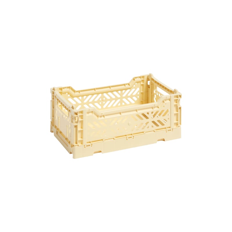Décoration - Pour les enfants - Panier Colour Crate plastique jaune Small / 26 x 17 cm - Hay - Jaune pâle - Polypropylène