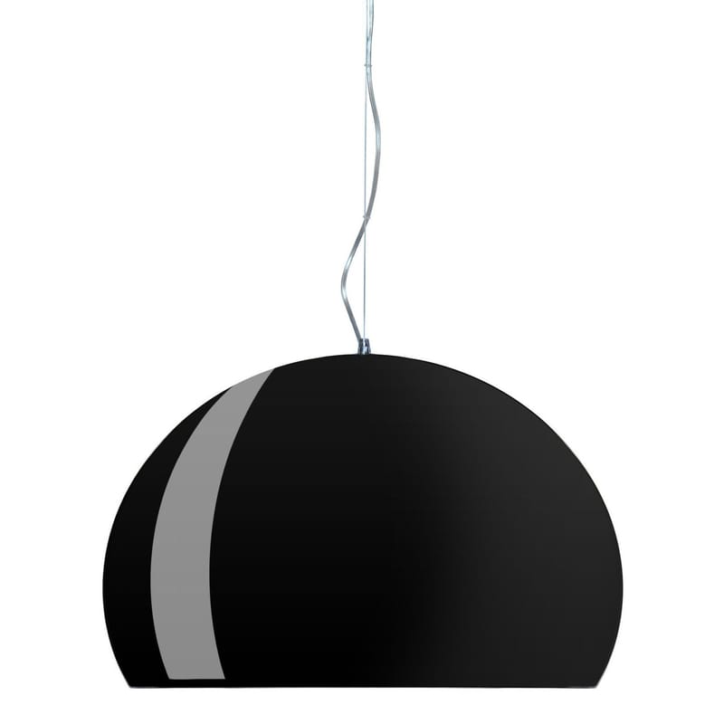 Luminaire - Suspensions - Suspension FL/Y plastique noir / Ø 52 cm - Kartell - Noir opaque brillant - PMMA teinté dans la masse