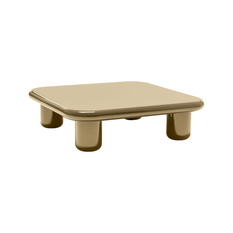 Mobilier - Tables basses - Table basse Bilbao bois beige / 120 x 120 x H 31 cm - Mogg - Beige - Bois alvéolaire laqué, Polyuréthane laqué
