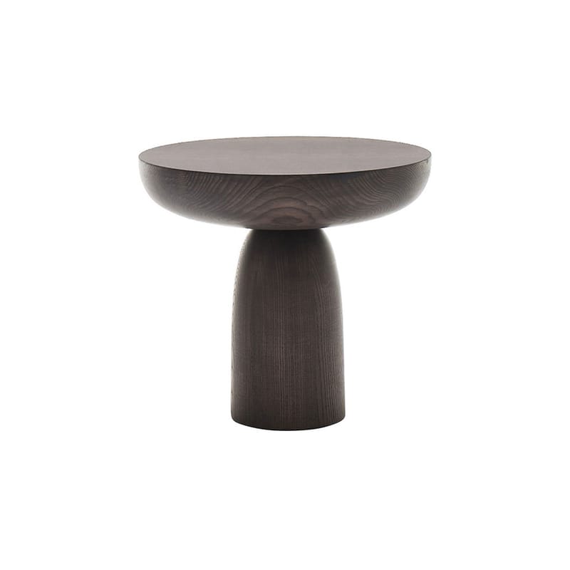 Dark wood round online end table