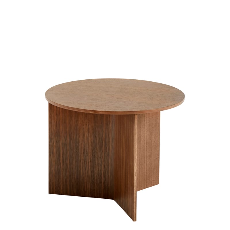 Furniture - Coffee Tables - Slit Wood End table natural wood / Bass - Ø 45 x H 35.5 cm / Bois - Hay - Walnut - Walnut veneer