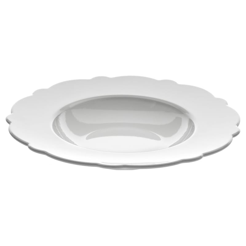 Tavola - Piatti  - Piatto fondo Dressed ceramica bianco Ø 23 cm - Alessi - Piatto fondo Ø 23 cm - Bianco - Porcellana