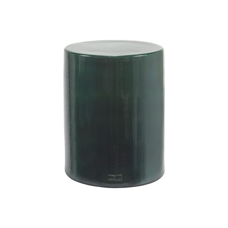 Mobilier - Tables basses - Table d\'appoint Pawn céramique vert / Tabouret - Ø 37 x H 46 cm - Serax - Vert foncé - Grès émaillé