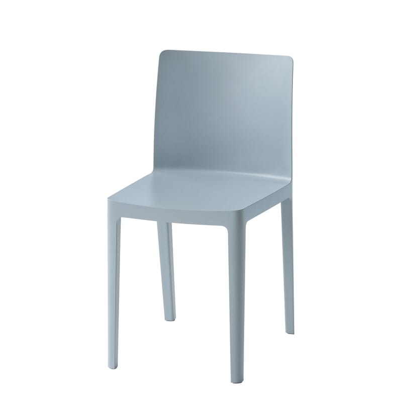 Mobilier - Chaises, fauteuils de salle à manger - Chaise Elementaire plastique bleu gris / Bouroullec, 2018 - Hay - Bleu-gris - Fibre de verre, Polypropylène
