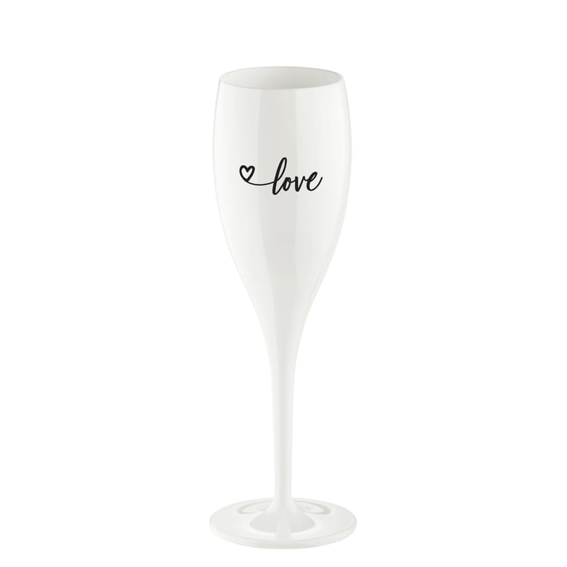 Tavola - Bicchieri  - Flûte da champagne Cheers materiale plastico bianco / Plastica - Love - Koziol - Love - Plastica Superglas