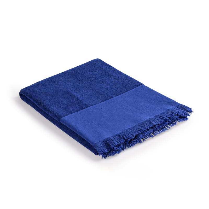 Décoration - Textile - Fouta  tissu bleu /  Serviette de bain - 93x 165 cm - Coton - Au Printemps Paris - Bleu marine - Coton