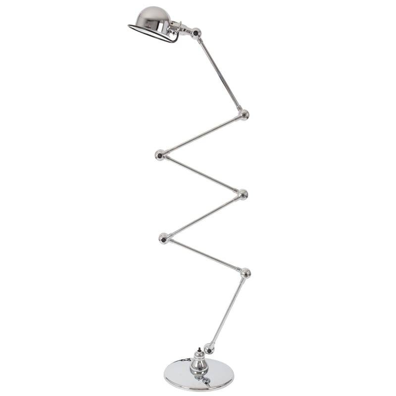 Luminaire - Lampadaires - Lampadaire Loft Zigzag métal / 6 bras - H max 240 cm - Jieldé - Chromé brillant - Acier inoxydable chromé