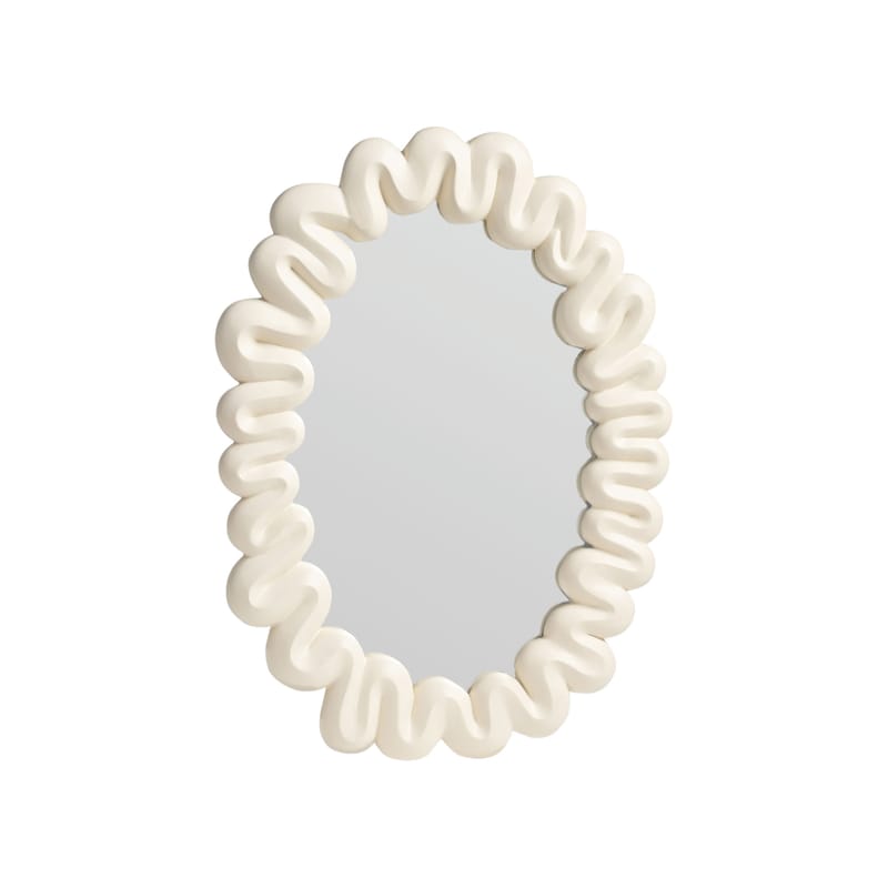 Décoration - Miroirs - Miroir mural Dribble blanc / 41,5 x 29,5 cm - Polyrésine - & klevering - Blanc - Polyrésine, Verre
